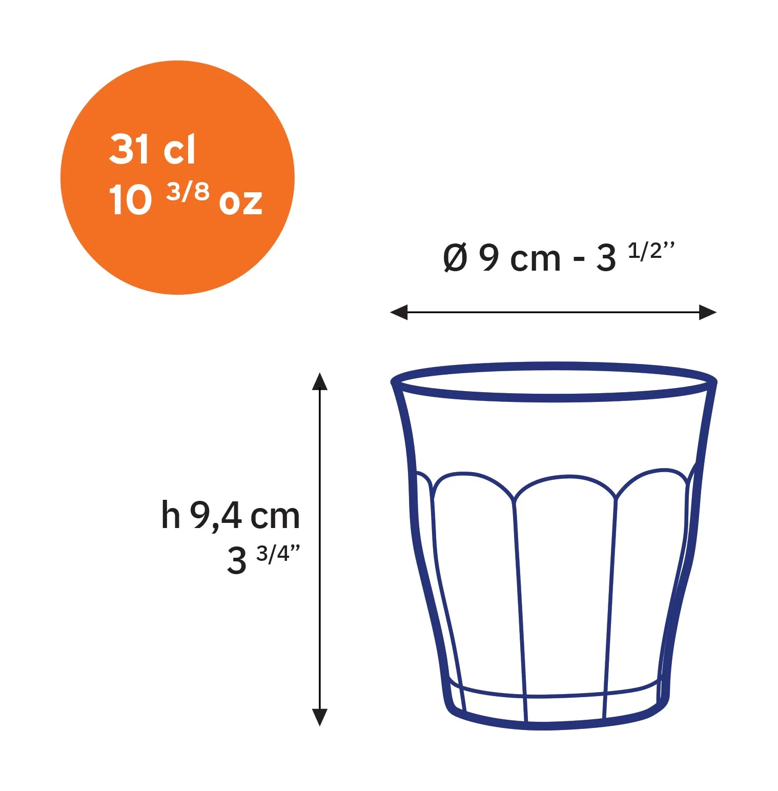 Grey Glass Tumbler - Set of 6